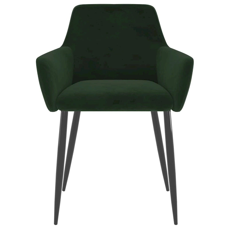 Sedie da pranzo in velluto con gambe in metallo, set da 2 - 56 x 56 x 78 cm