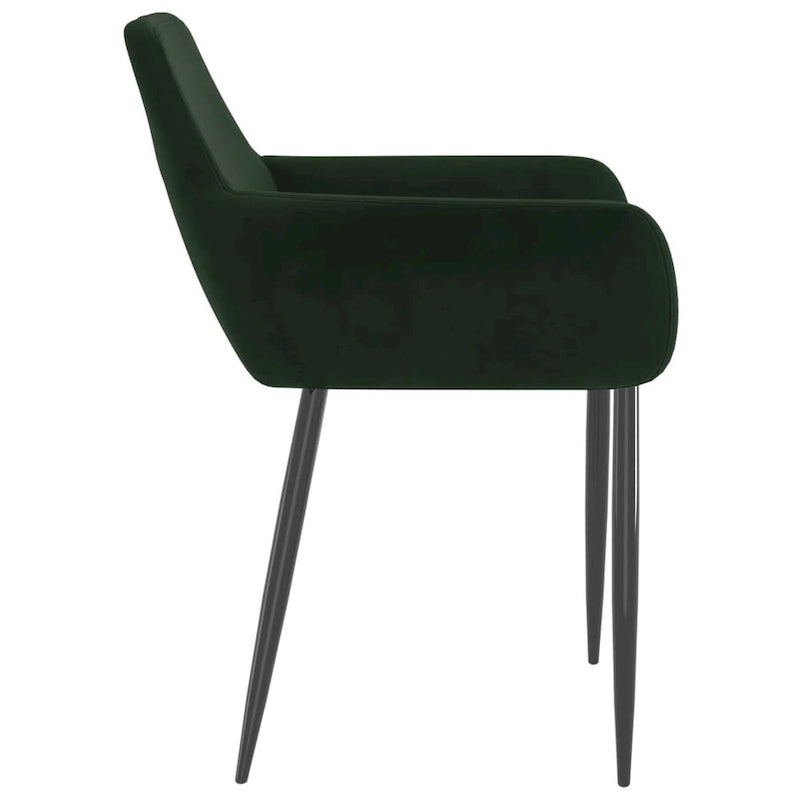 Sedie da pranzo in velluto con gambe in metallo, set da 2 - 56 x 56 x 78 cm