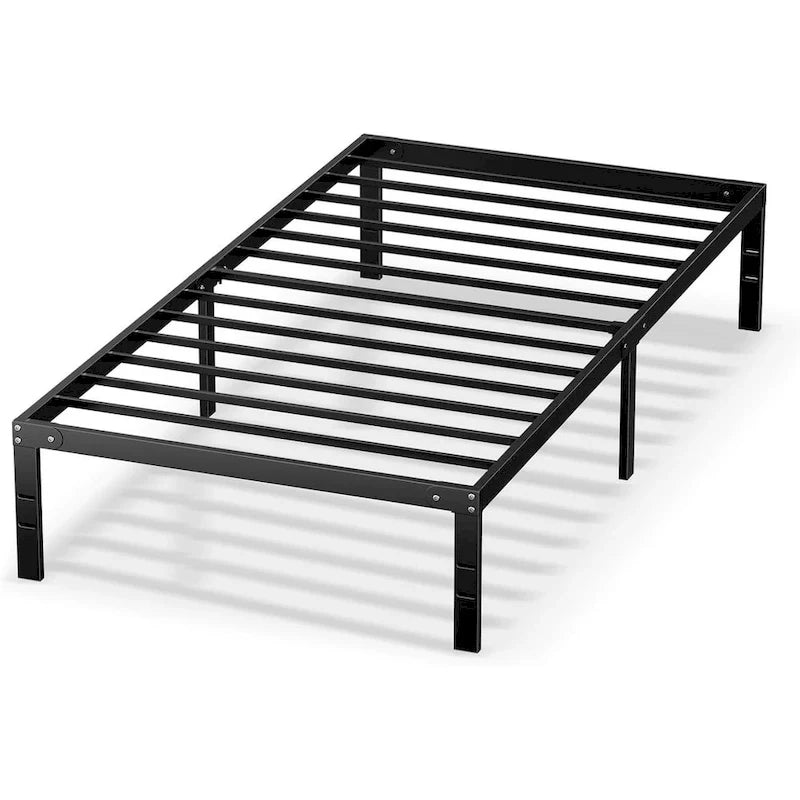 Struttura letto, telaio a piattaforma in metallo senza bisogno di rete a molle, resistente con spazio portaoggetti, alto 35 cm, robusto supporto a doghe in acciaio