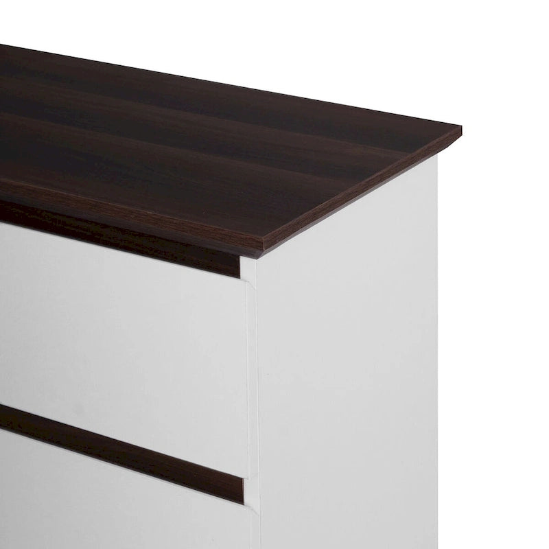 Cassettiera con cassetti, cassettiera a 5 cassetti con piano color legno, cassettiera piccola per la camera da letto dei bambini, soggiorno,