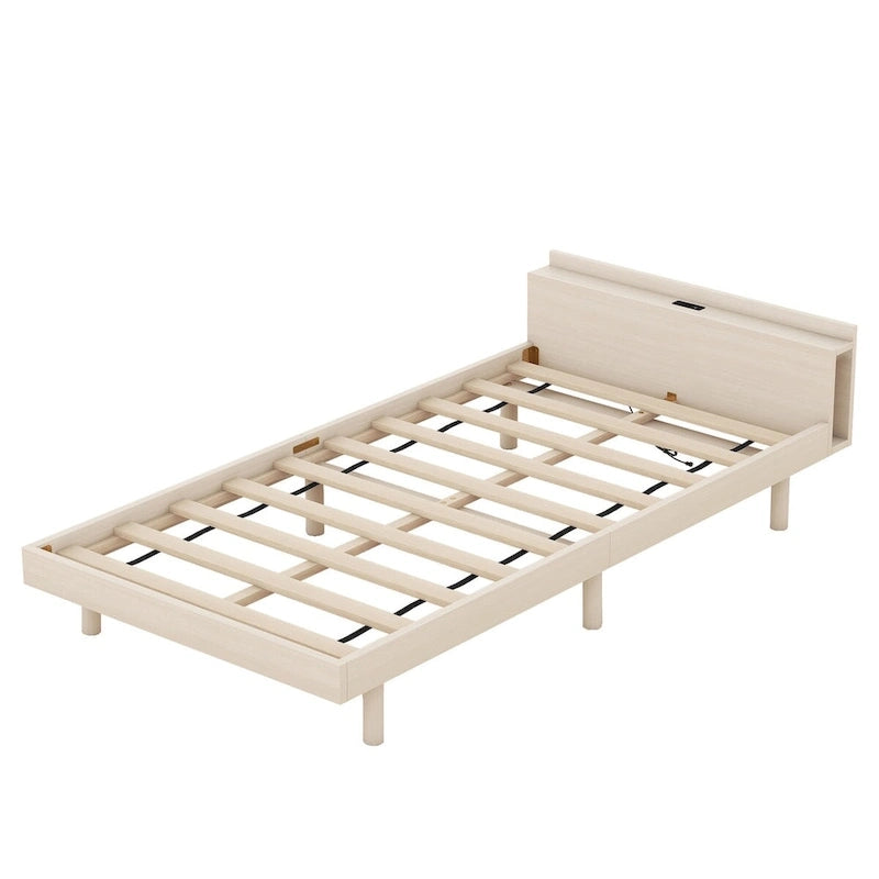 Letto a piattaforma dal design moderno con porta USB integrata