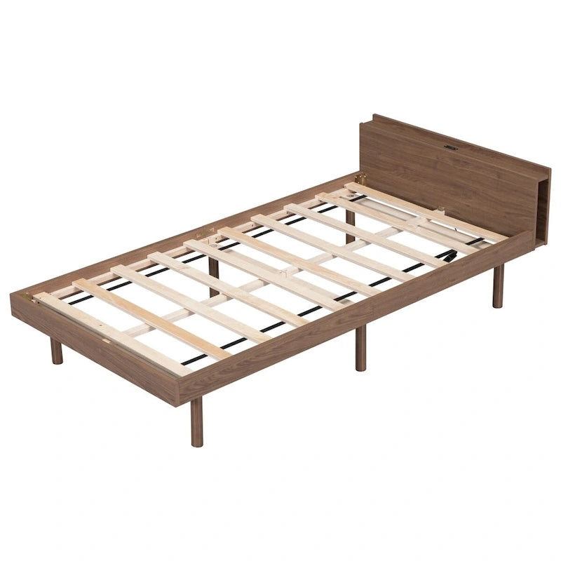 Letto a piattaforma dal design moderno con porta USB integrata