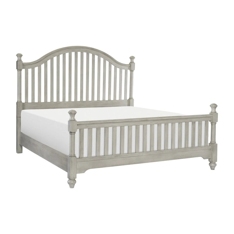 Set camera da letto 3 pz Finitura Grigio Chiaro con letto, cassettiera e comodino