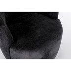 Piccola poltrona girevole comoda, rotonda, girevole a 360°, in ciniglia, per soggiorno, moderne poltrone rotonde con braccioli