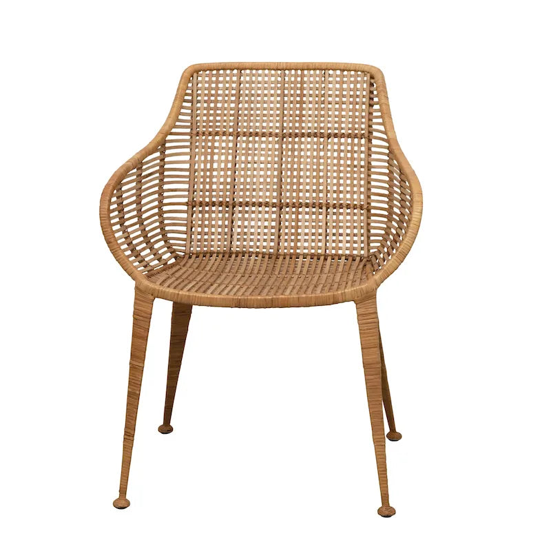 Poltrona in rattan e metallo