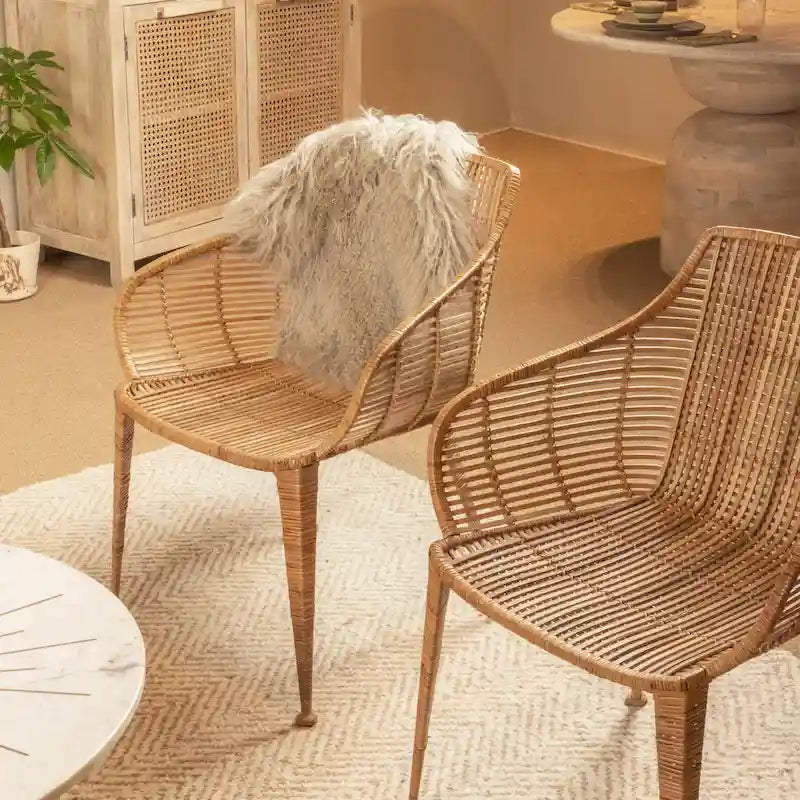 Poltrona in rattan e metallo