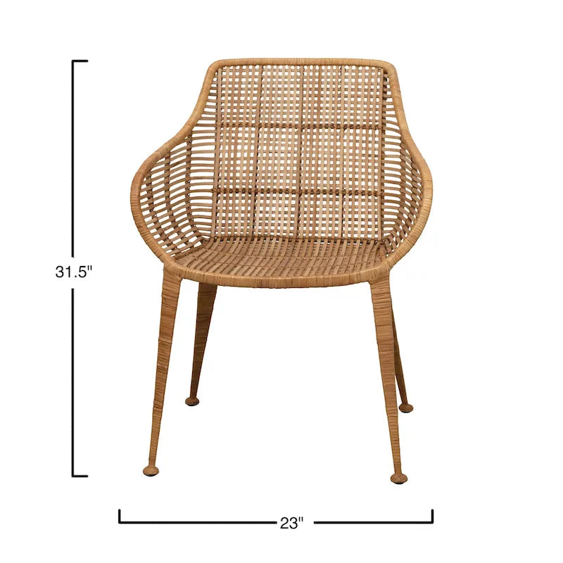 Poltrona in rattan e metallo