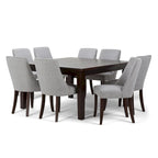 Set da pranzo contemporaneo da 9 pezzi con 8 sedie da pranzo imbottite e tavolo largo 54 pollici