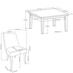 Set da pranzo contemporaneo da 9 pezzi con 8 sedie da pranzo imbottite e tavolo largo 54 pollici
