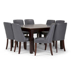 Set da pranzo contemporaneo da 9 pezzi con 8 sedie da pranzo imbottite e tavolo largo 54 pollici