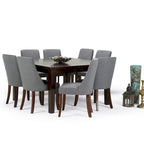 Set da pranzo contemporaneo da 9 pezzi con 8 sedie da pranzo imbottite e tavolo largo 54 pollici