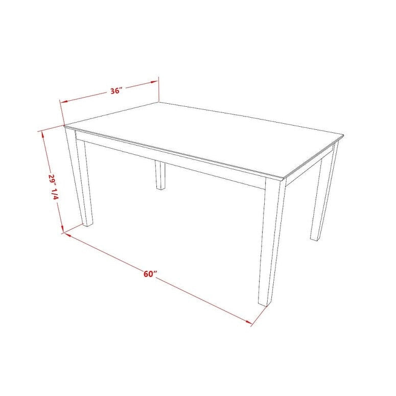 Set da cucina East West Furniture composto da un tavolo da pranzo rettangolare e sedie, bianco lino (opzioni di pezzi)