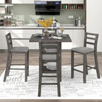 Set tavolo da pranzo quadrato altezza bancone 5 pezzi con 4 sedie