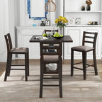 Set tavolo da pranzo quadrato altezza bancone 5 pezzi con 4 sedie