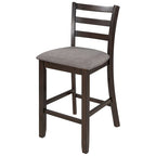 Set tavolo da pranzo quadrato altezza bancone 5 pezzi con 4 sedie