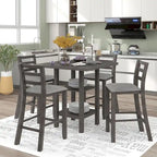 Set tavolo da pranzo quadrato altezza bancone 5 pezzi con 4 sedie