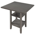 Set tavolo da pranzo quadrato altezza bancone 5 pezzi con 4 sedie