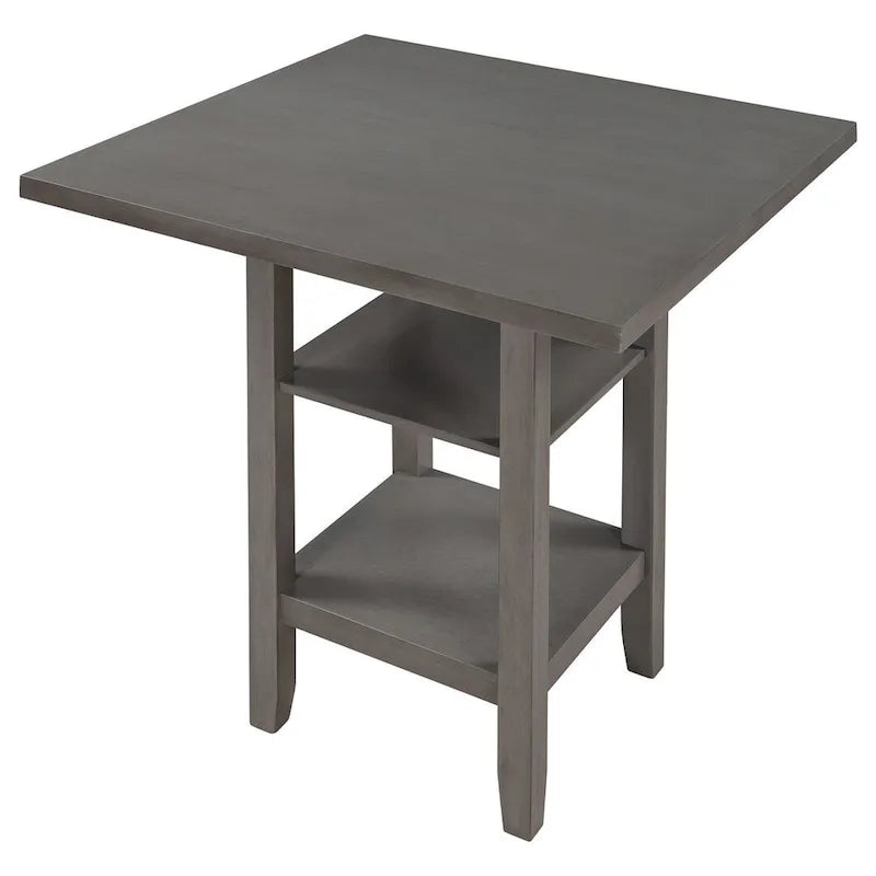 Set tavolo da pranzo quadrato altezza bancone 5 pezzi con 4 sedie