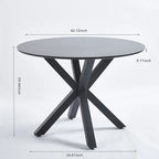 Tavolo da pranzo rotondo moderno di metà secolo con piano in MDF e base a piedistallo - 107 cm