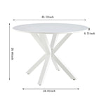 Tavolo da pranzo rotondo moderno di metà secolo con piano in MDF e base a piedistallo - 107 cm