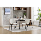 Set di 2 sedie da pranzo moderne di metà secolo in similpelle retrò con seduta imbottita in legno curvato, gambe in metallo e piedini regolabili