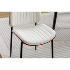 Set di 2 sedie da pranzo moderne di metà secolo in similpelle retrò con seduta imbottita in legno curvato, gambe in metallo e piedini regolabili