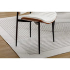 Set di 2 sedie da pranzo moderne di metà secolo in similpelle retrò con seduta imbottita in legno curvato, gambe in metallo e piedini regolabili