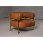 Poltrona moderna in pelle Rust
