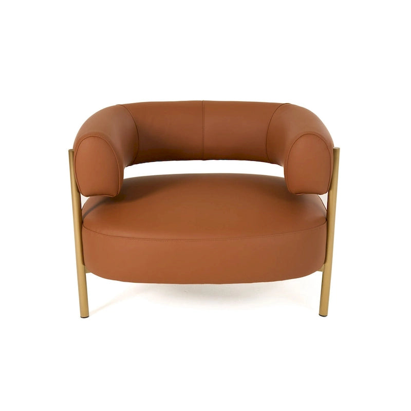 Poltrona moderna in pelle Rust