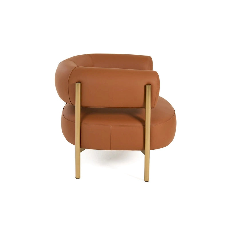 Poltrona moderna in pelle Rust