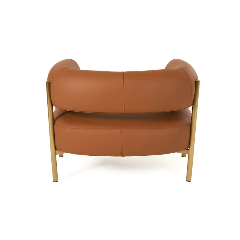 Poltrona moderna in pelle Rust