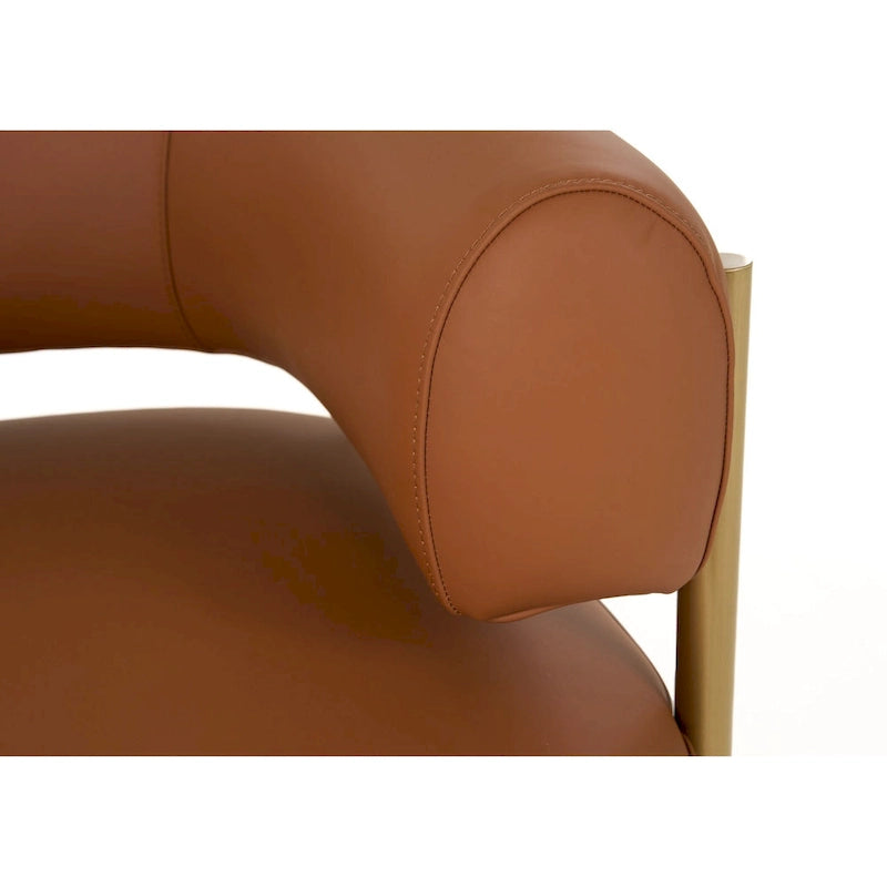 Poltrona moderna in pelle Rust