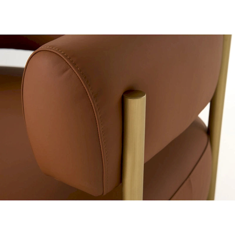 Poltrona moderna in pelle Rust