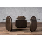 Tavolino Buxton mid-century moderno in vetro e noce scuro
