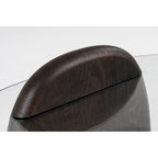 Tavolino Buxton mid-century moderno in vetro e noce scuro