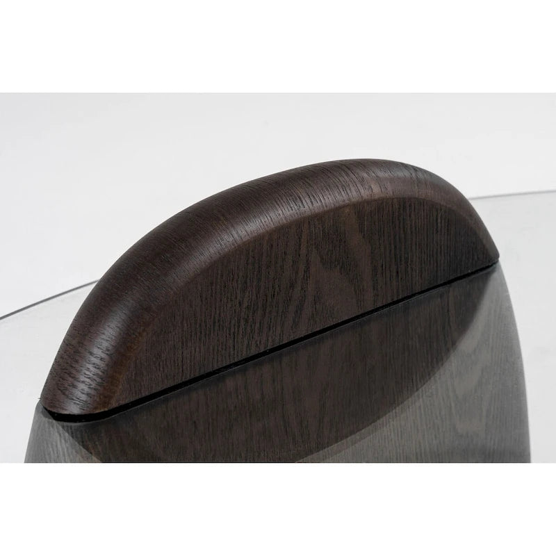 Tavolino Buxton mid-century moderno in vetro e noce scuro