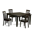 Set da pranzo East West Furniture che include un tavolo quadrato con prolunga a farfalla e sedie da pranzo (opzioni tipo seduta sedia)