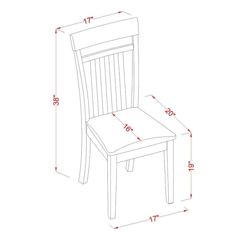 Set da pranzo East West Furniture che include un tavolo quadrato con prolunga a farfalla e sedie da pranzo (opzioni tipo seduta sedia)