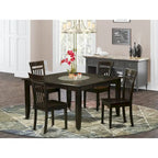 Set da pranzo East West Furniture che include un tavolo quadrato con prolunga a farfalla e sedie da pranzo (opzioni tipo seduta sedia)