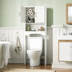 Mobiletto da bagno salvaspazio sopra il WC con doppie ante e dispositivo antiribaltamento