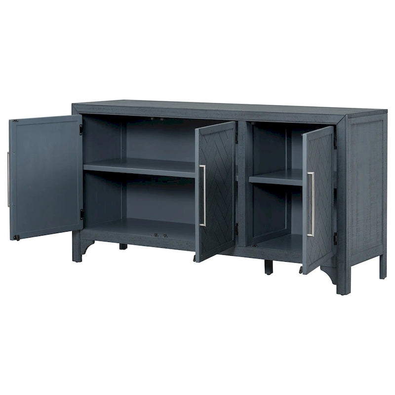 Credenza armadietto in legno con ripiani regolabili