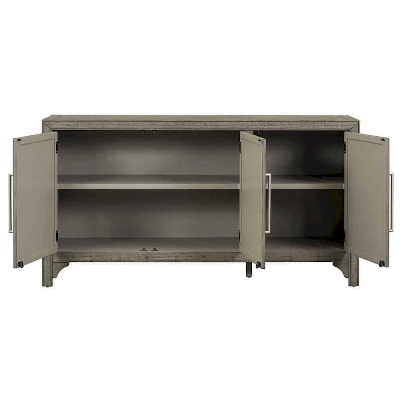 Credenza armadietto in legno con ripiani regolabili