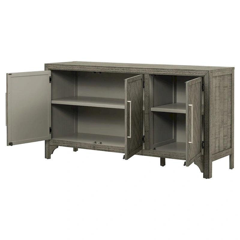 Credenza armadietto in legno con ripiani regolabili