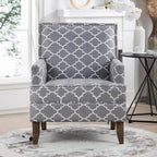 Poltroncine d'accento rivestite in tessuto con gambe in legno