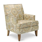 Poltroncine d'accento rivestite in tessuto con gambe in legno