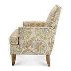 Poltroncine d'accento rivestite in tessuto con gambe in legno