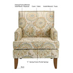 Poltroncine d'accento rivestite in tessuto con gambe in legno