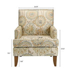 Poltroncine d'accento rivestite in tessuto con gambe in legno