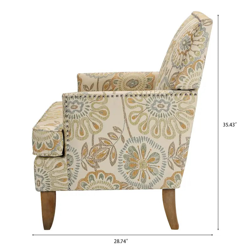 Poltroncine d'accento rivestite in tessuto con gambe in legno
