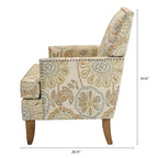 Poltroncine d'accento rivestite in tessuto con gambe in legno